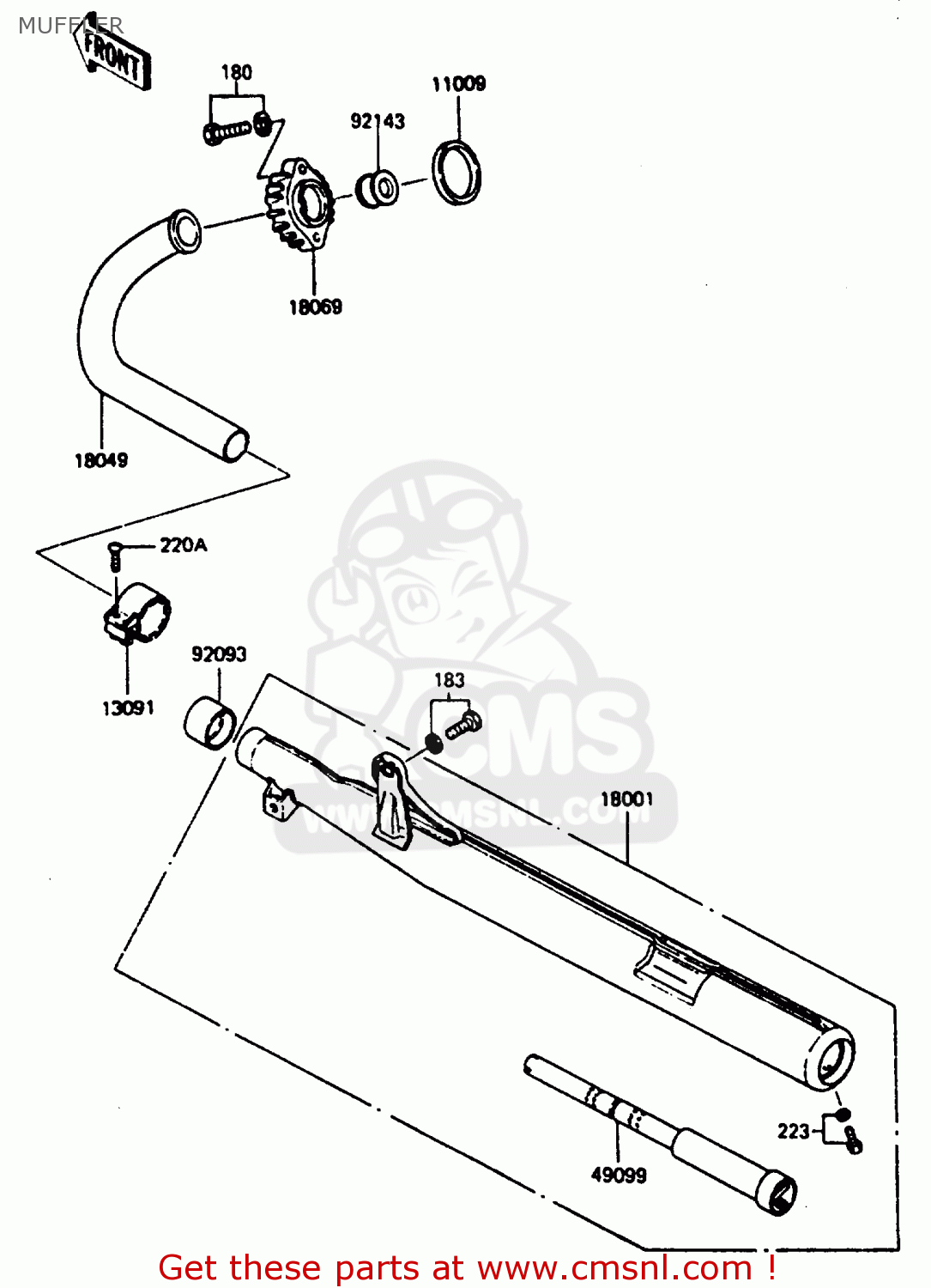 MUFFLER KC100C5 1987 USA