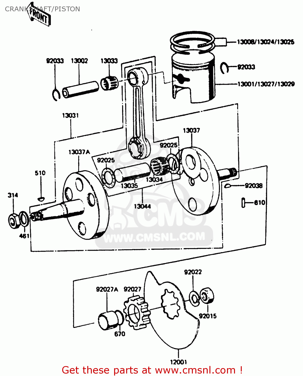 CRANKSHAFT/PISTON KC100C5 1987 USA