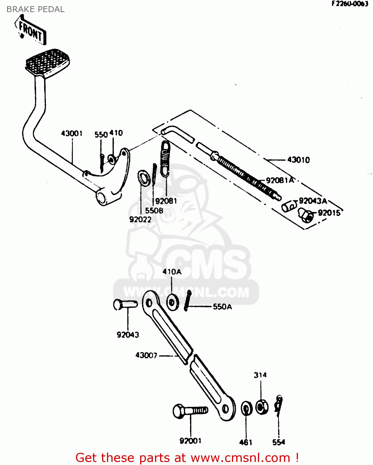 BRAKE PEDAL KC100C5 1987 USA