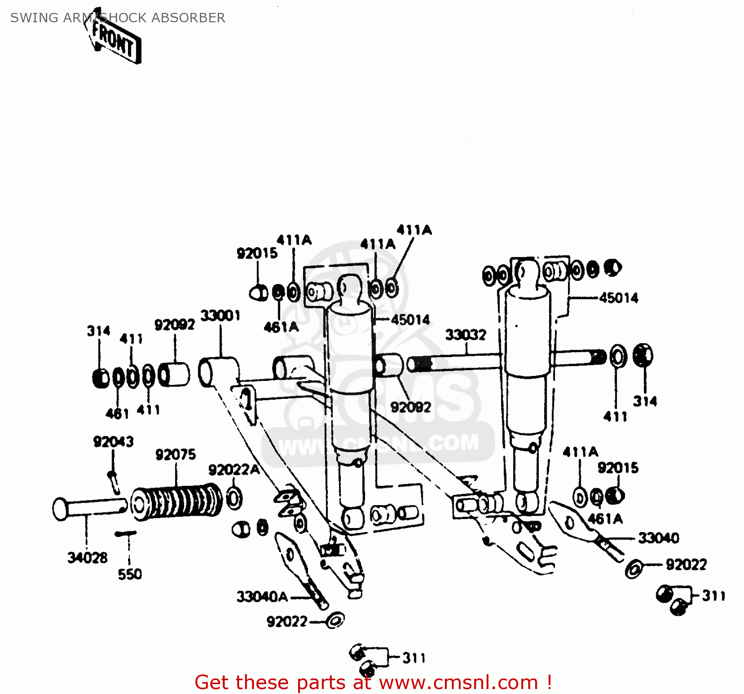 SWING ARM/SHOCK ABSORBER KC100C5 1987 USA
