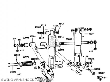 SWING ARM/SHOCK ABSORBER - KC100C5 1987 USA