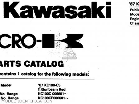 MODEL IDENTIFICATION - KC100C5 1987 USA