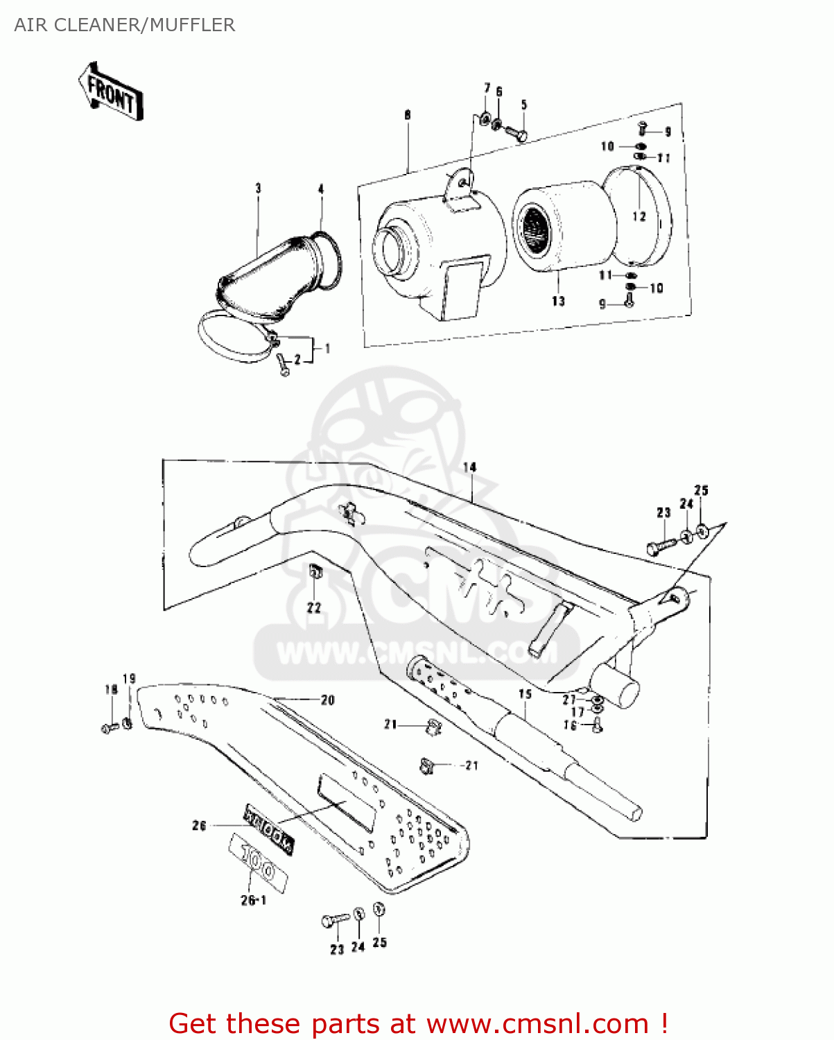AIR CLEANER/MUFFLER KD100-M1 1976 CANADA