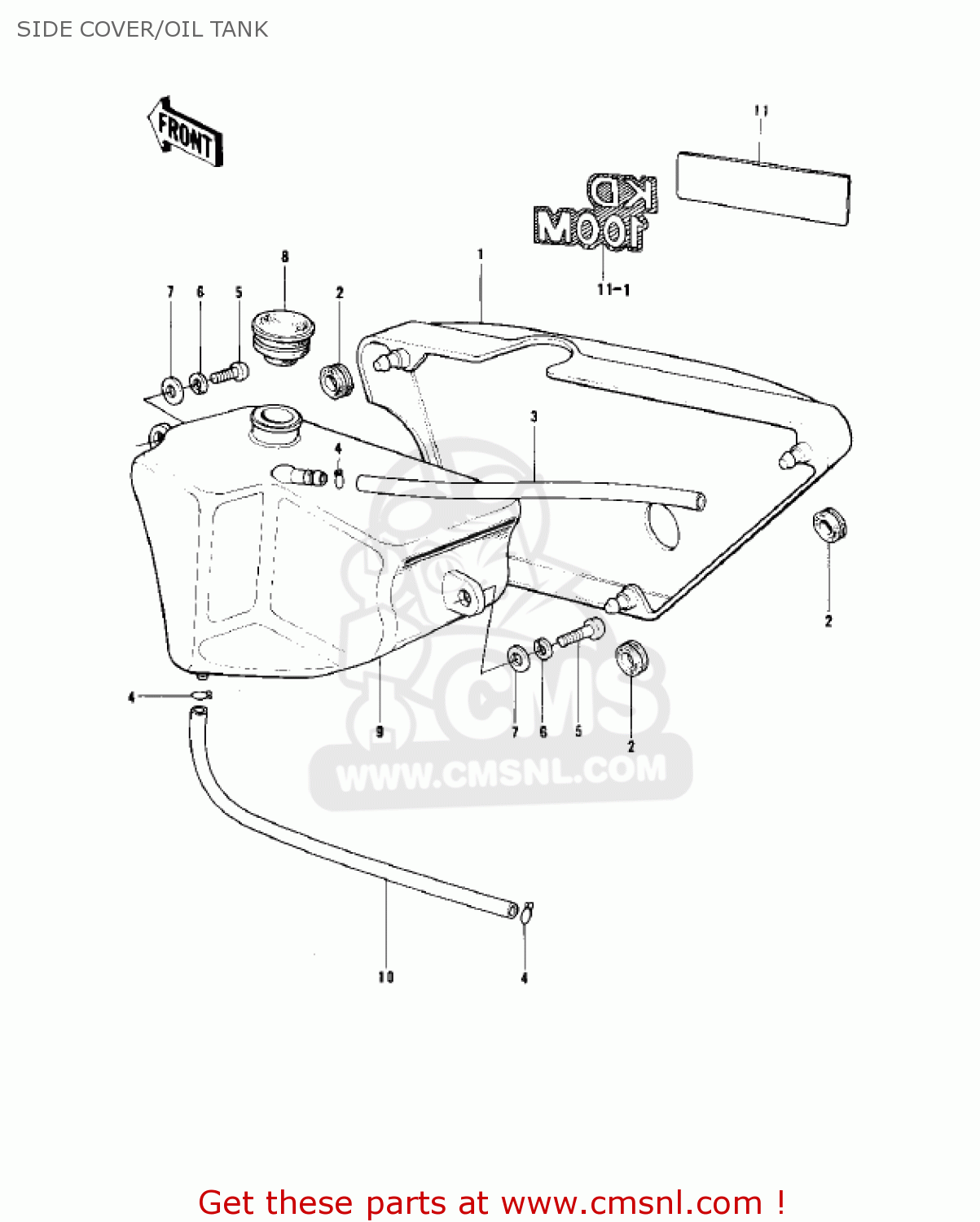 SIDE COVER/OIL TANK KD100-M3 1977 CANADA