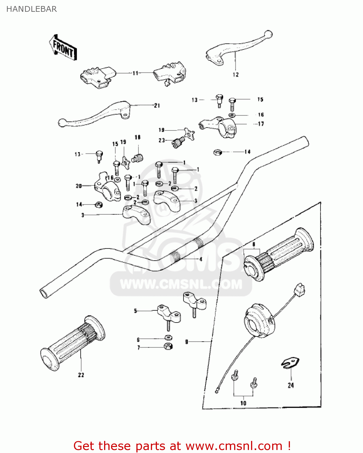 HANDLEBAR KD100-M3 1977 CANADA