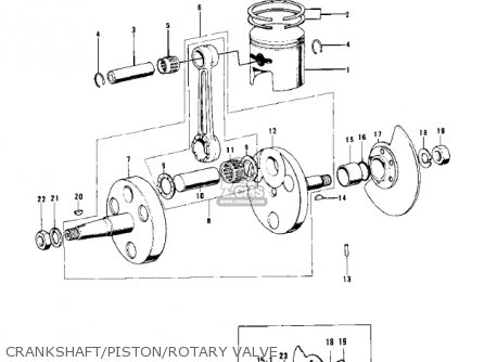 CRANKSHAFT/PISTON/ROTARY VALVE - KD100-M3 1977 CANADA