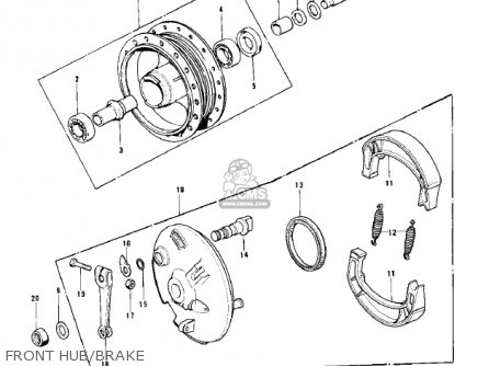 FRONT HUB/BRAKE - KD100-M3 1978 CANADA