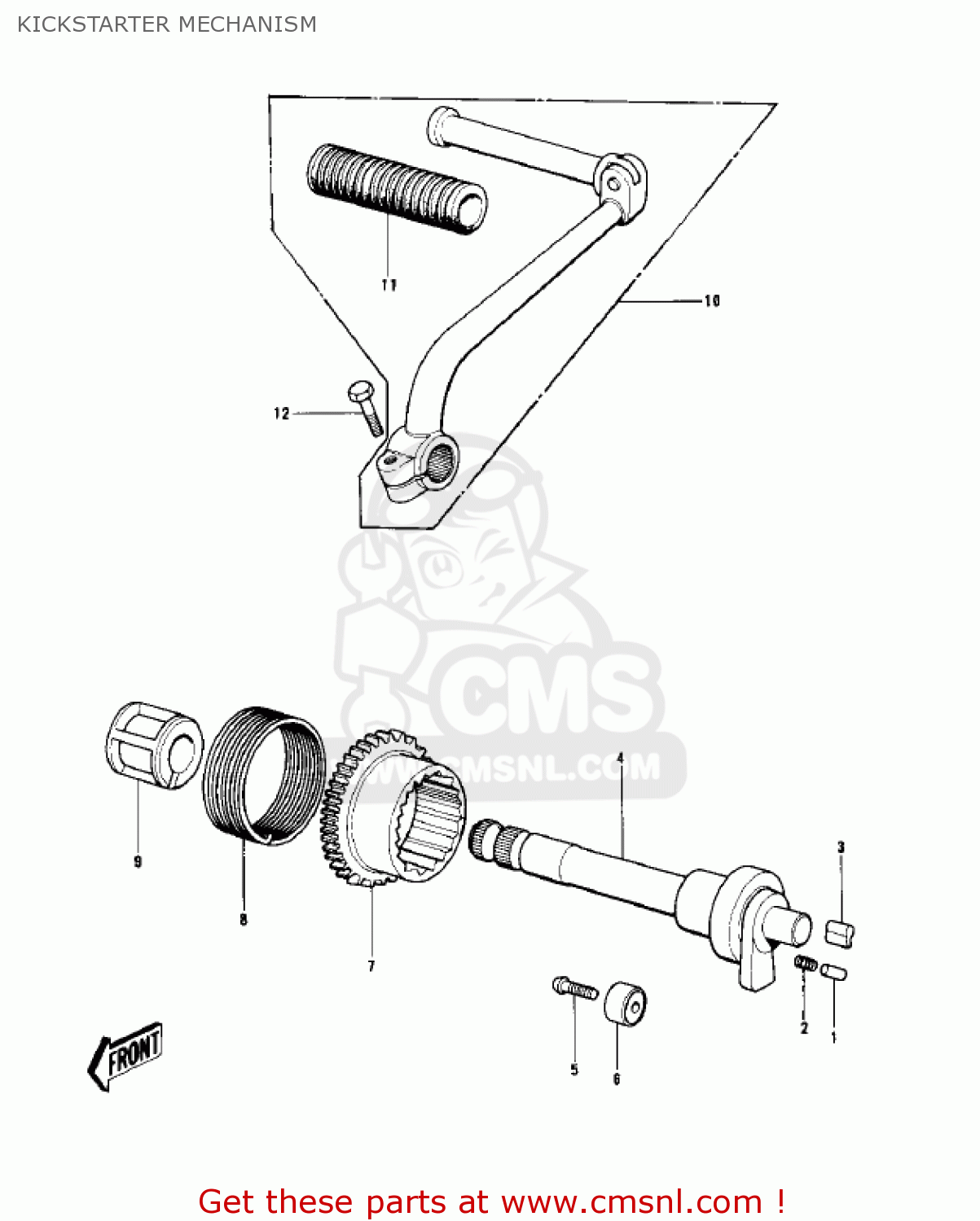 KICKSTARTER MECHANISM KD100-M4 1979 CANADA