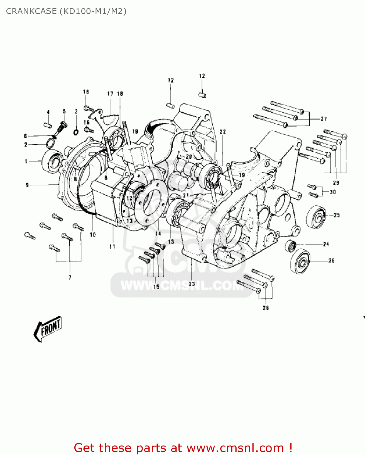 CRANKCASE (KD100-M1/M2) KD100-M4 1979 CANADA