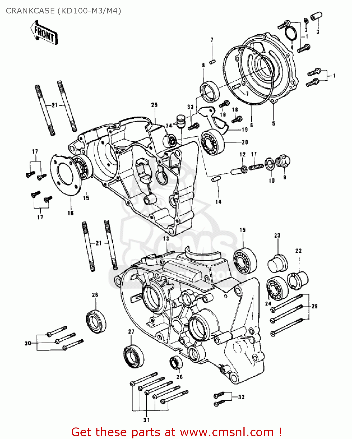 CRANKCASE (KD100-M3/M4) KD100-M4 1979 CANADA
