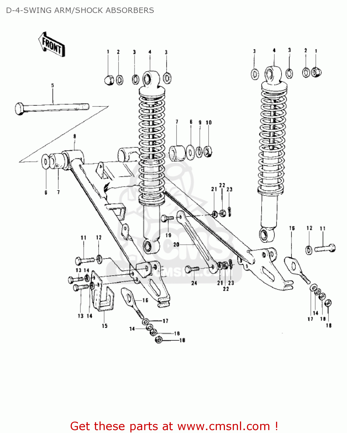 D-4-SWING ARM/SHOCK ABSORBERS KD100-M4 1979 CANADA