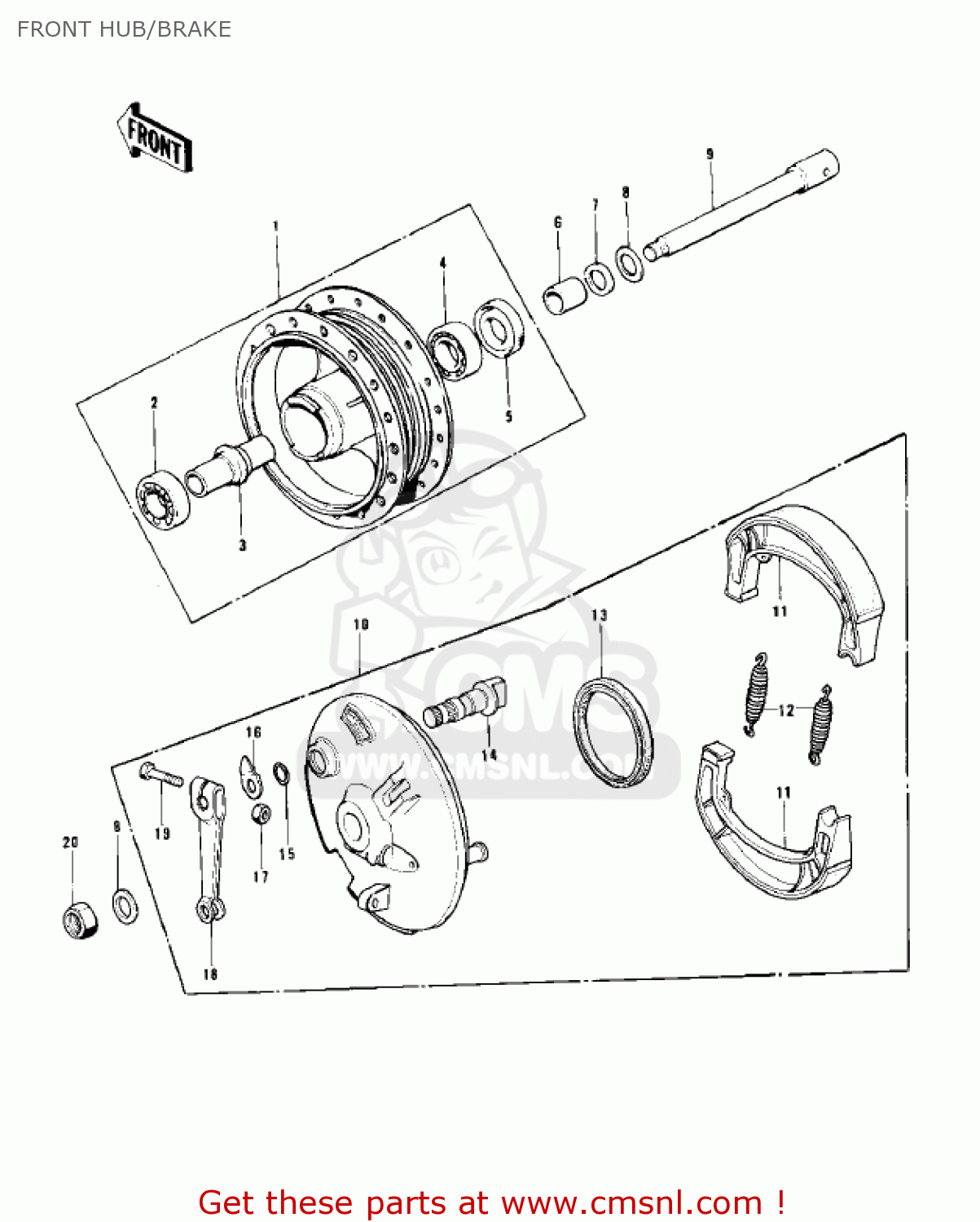 FRONT HUB/BRAKE KD100-M4 1979 CANADA