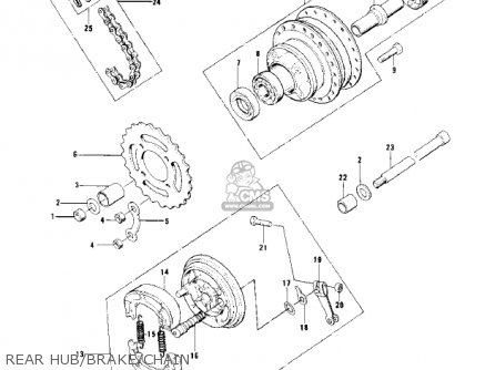 REAR HUB/BRAKE/CHAIN - KD100-M4 1979 CANADA