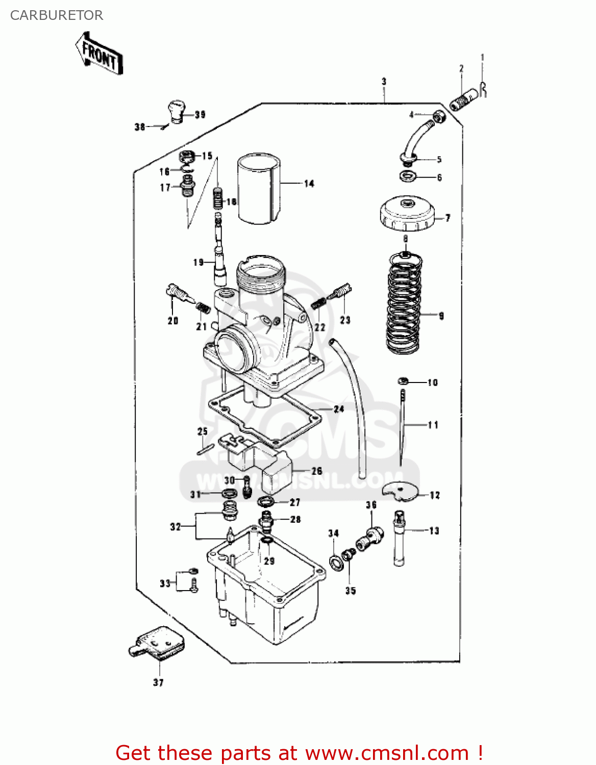 CARBURETOR KD125 1975 USA CANADA