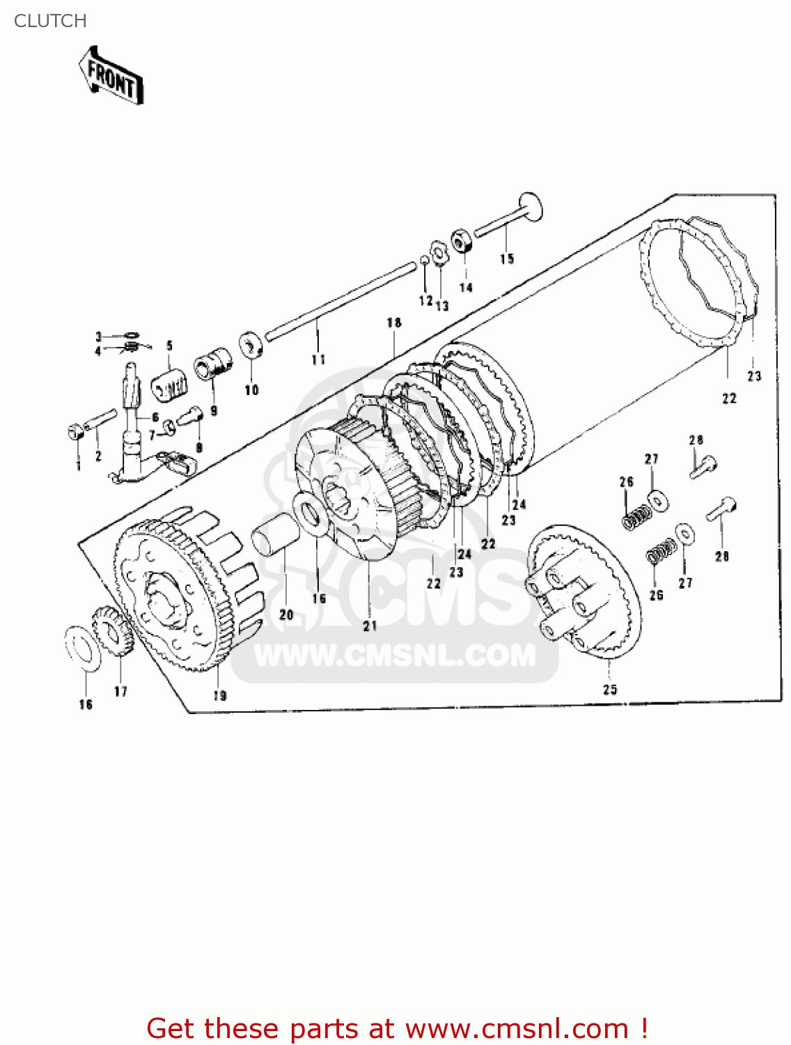 CLUTCH KD125 1975 USA CANADA
