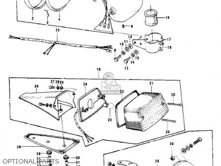 OPTIONAL PARTS - KD125 1975 USA CANADA