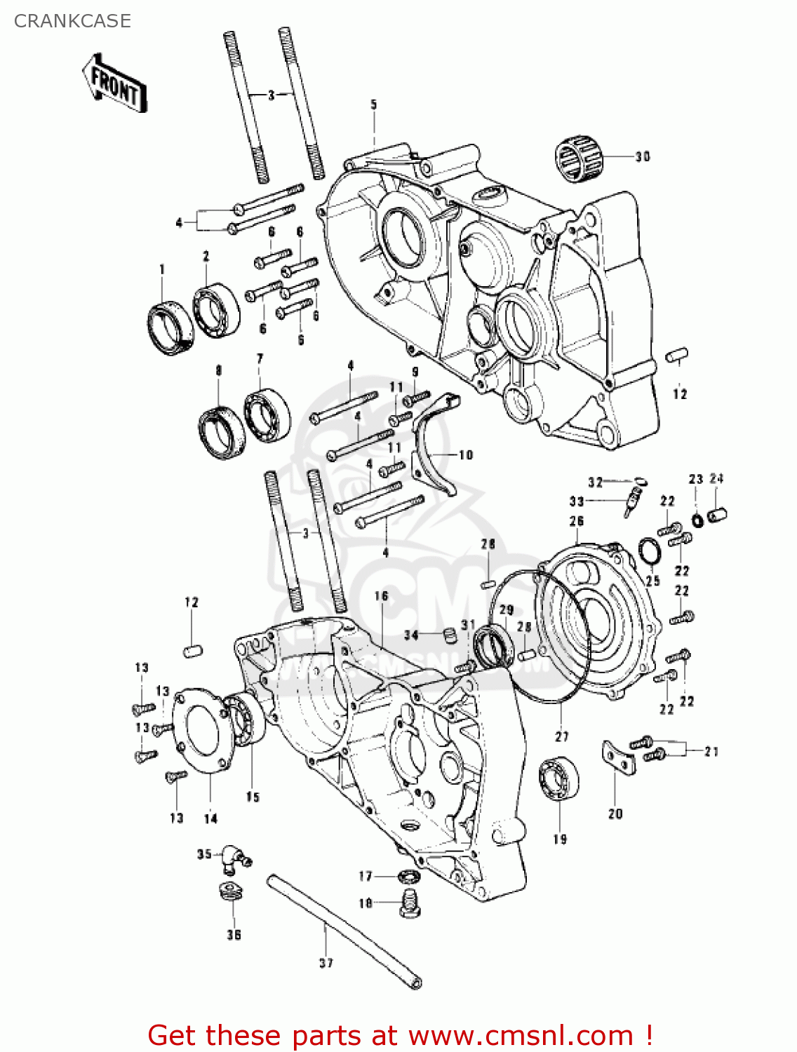 CRANKCASE KD125-A2 1976 USA CANADA