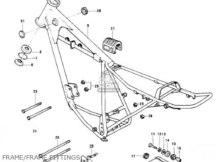 FRAME/FRAME FITTINGS - KD125-A2 1976 USA CANADA
