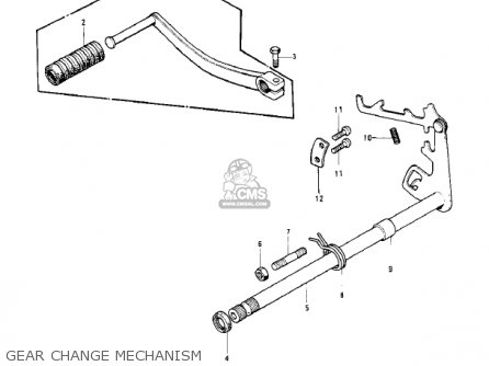 GEAR CHANGE MECHANISM - KD125-A3 1977 USA CANADA