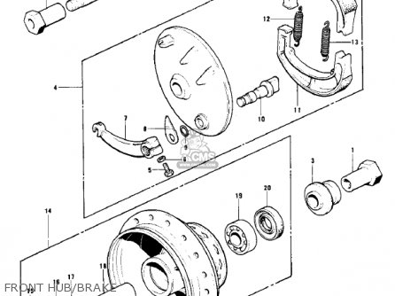 FRONT HUB/BRAKE - KD125-A4 1978 USA CANADA