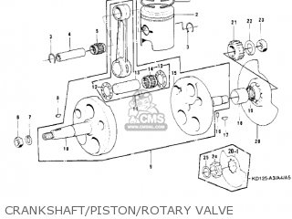 CRANKSHAFT/PISTON/ROTARY VALVE - KD125-A4 1978 USA CANADA