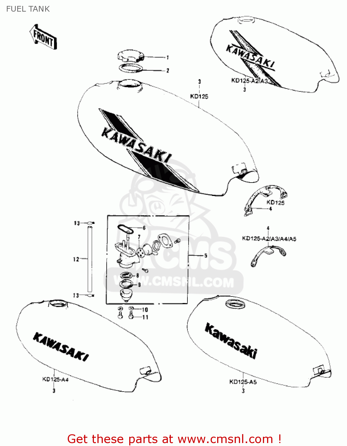 FUEL TANK KD125-A5 1979 USA CANADA