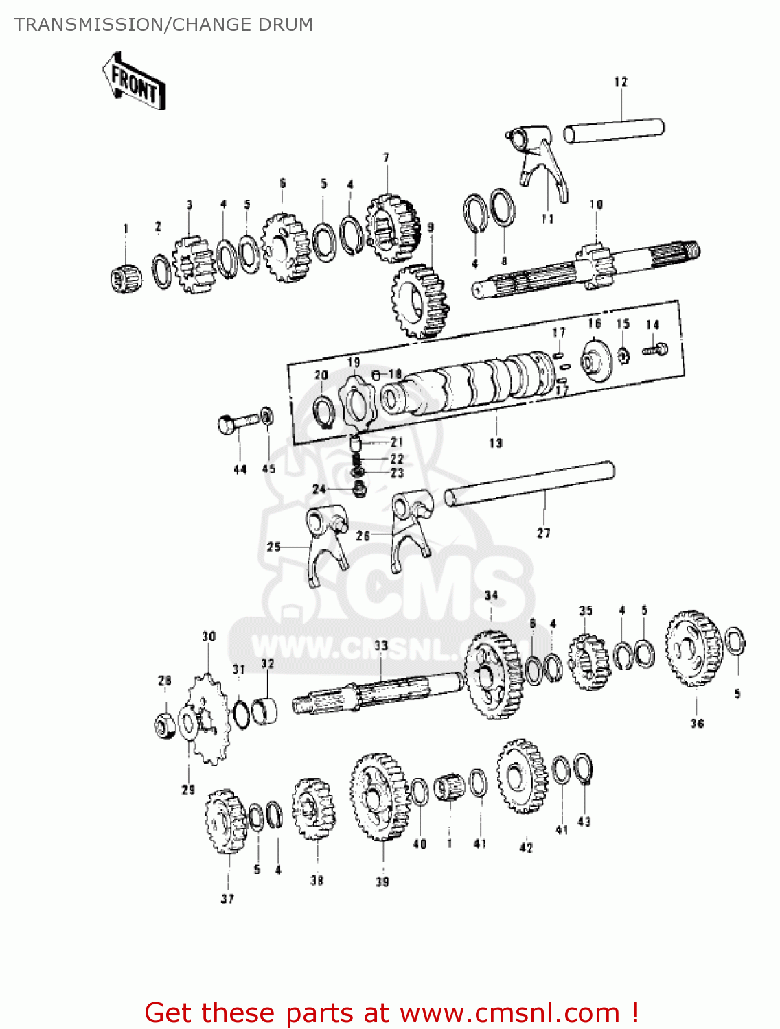 TRANSMISSION/CHANGE DRUM KD125-A5 1979 USA CANADA