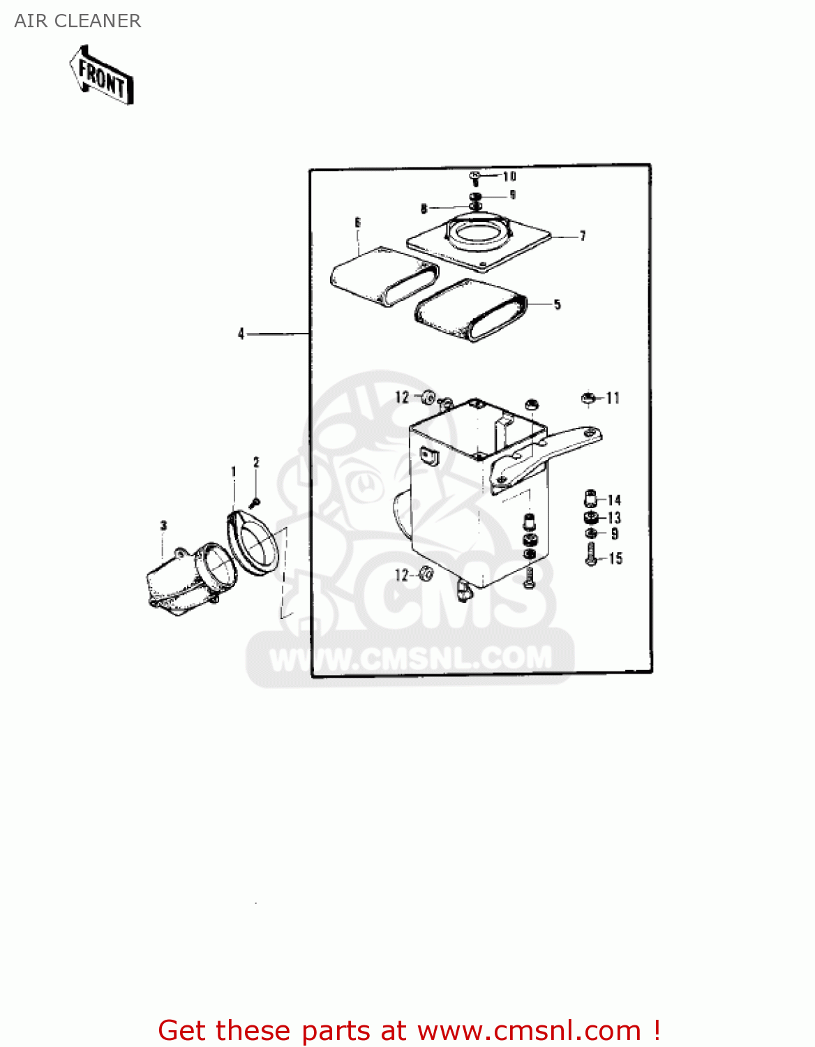 AIR CLEANER KD125-A5 1979 USA CANADA