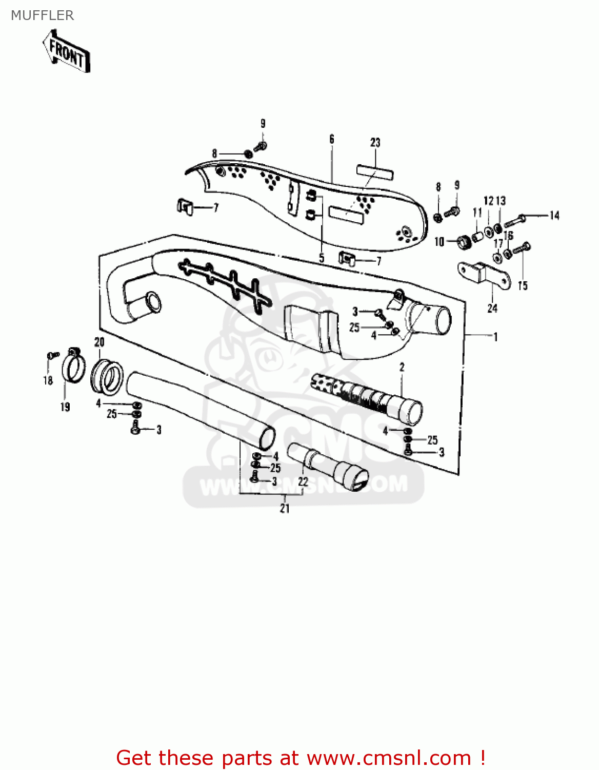 MUFFLER KD125-A5 1979 USA CANADA