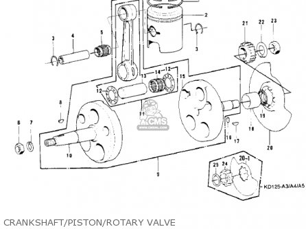 CRANKSHAFT/PISTON/ROTARY VALVE - KD125-A5 1979 USA CANADA