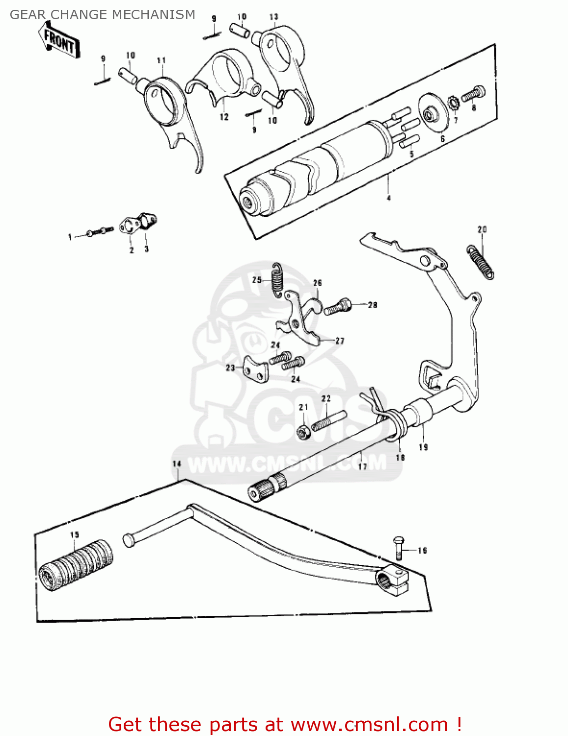 GEAR CHANGE MECHANISM KD175-A1 1976 CANADA