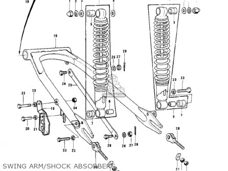 SWING ARM/SHOCK ABSORBERS - KD175-A1 1976 CANADA