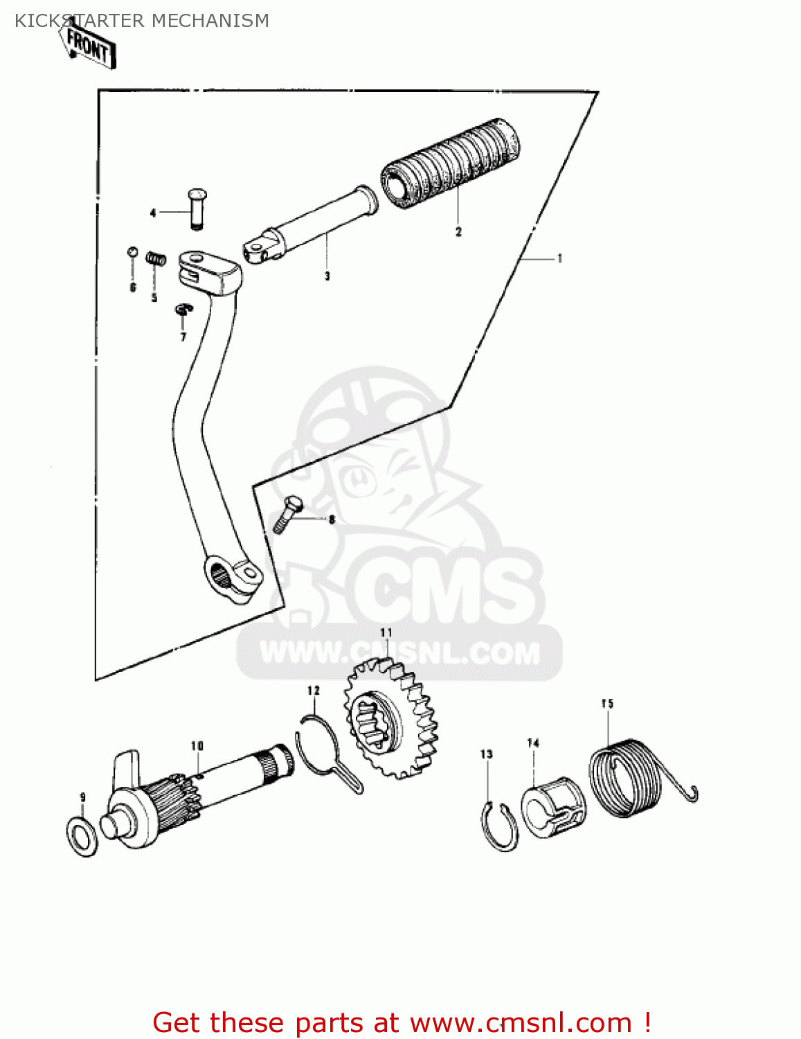 KICKSTARTER MECHANISM KD175-A2 1977 CANADA