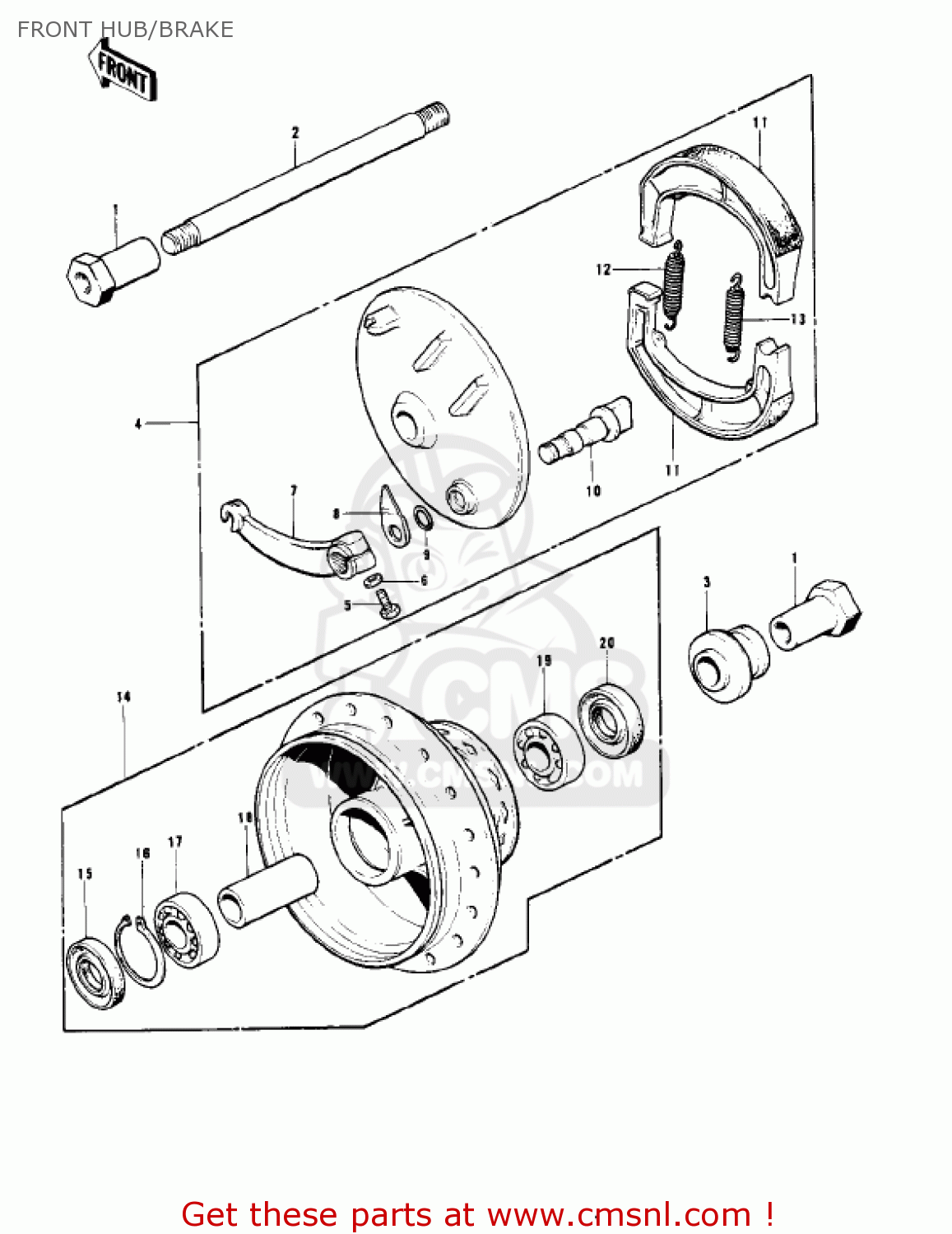 FRONT HUB/BRAKE KD175-A2 1977 CANADA