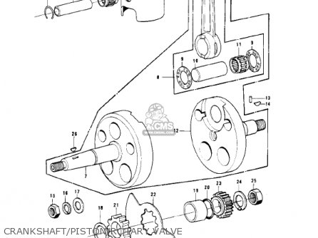 CRANKSHAFT/PISTON/ROTARY VALVE - KD175-A3 1978 CANADA