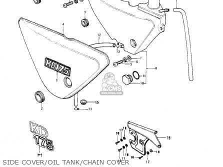 SIDE COVER/OIL TANK/CHAIN COVER - KD175-A3 1978 CANADA