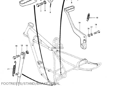 FOOTRESTS/STAND/BRAKE PEDAL - KD175-A3 1978 CANADA