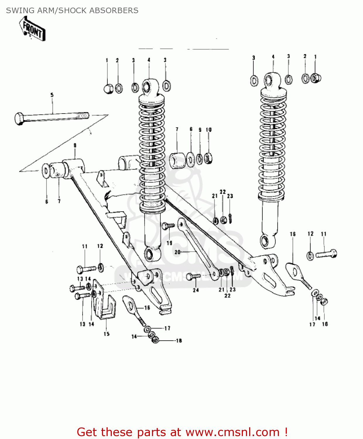 SWING ARM/SHOCK ABSORBERS KD80-A2 KD80 1976