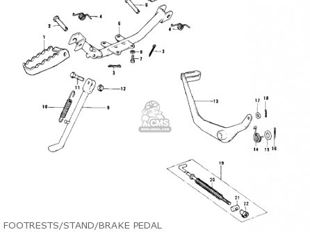 FOOTRESTS/STAND/BRAKE PEDAL - KD80-A2 KD80 1976