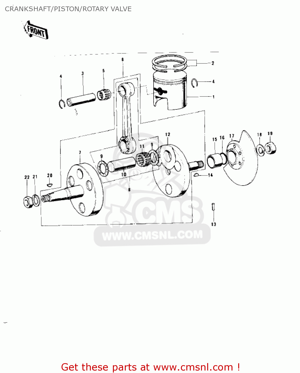 CRANKSHAFT/PISTON/ROTARY VALVE KD80 KD80 1975