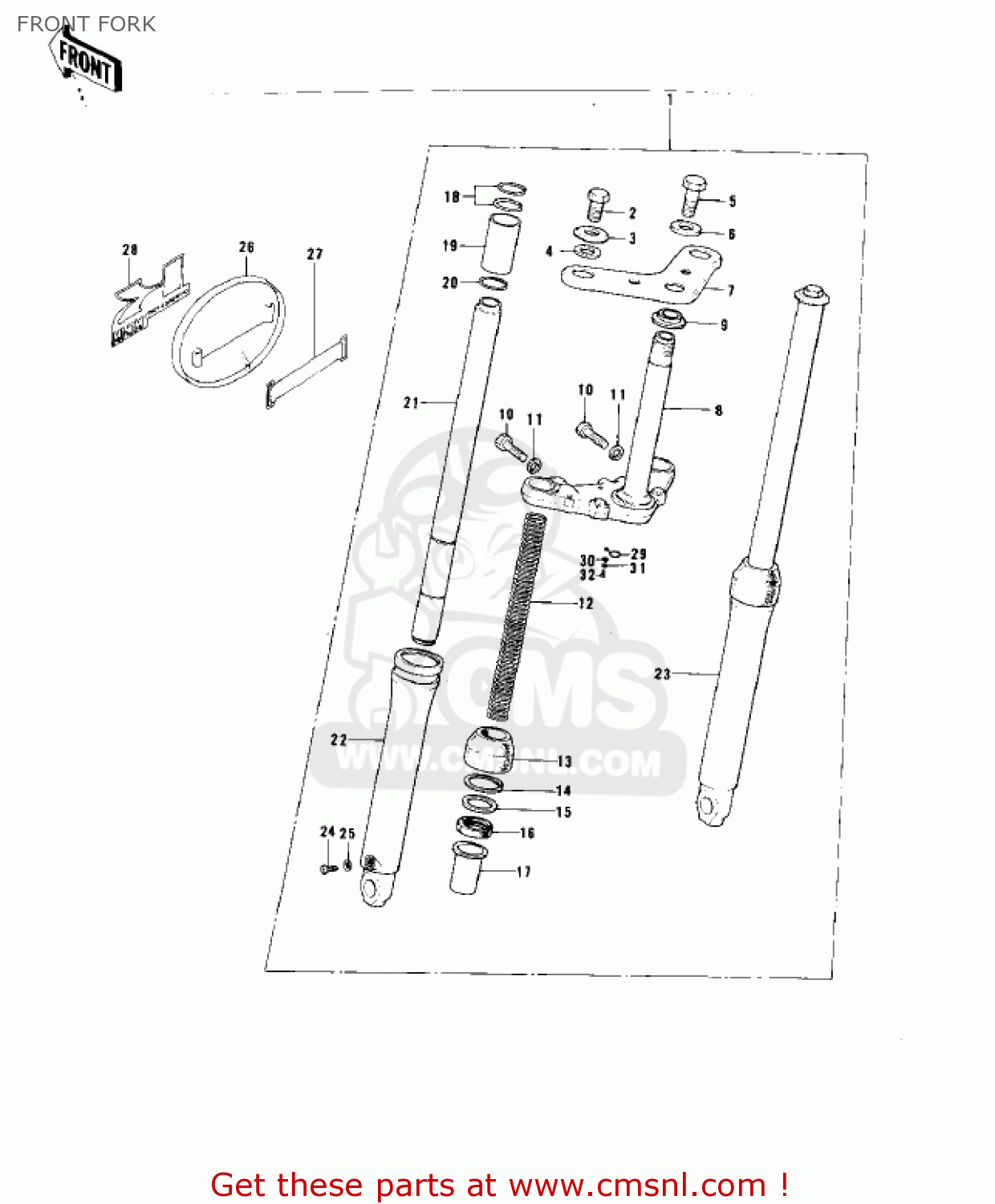 FRONT FORK KD80 KD80 1975