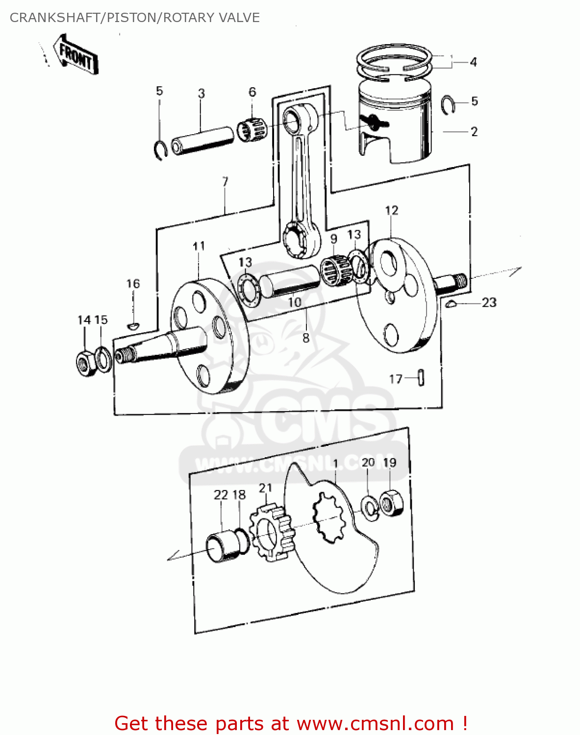 CRANKSHAFT/PISTON/ROTARY VALVE KD80-M1 KD80 1980