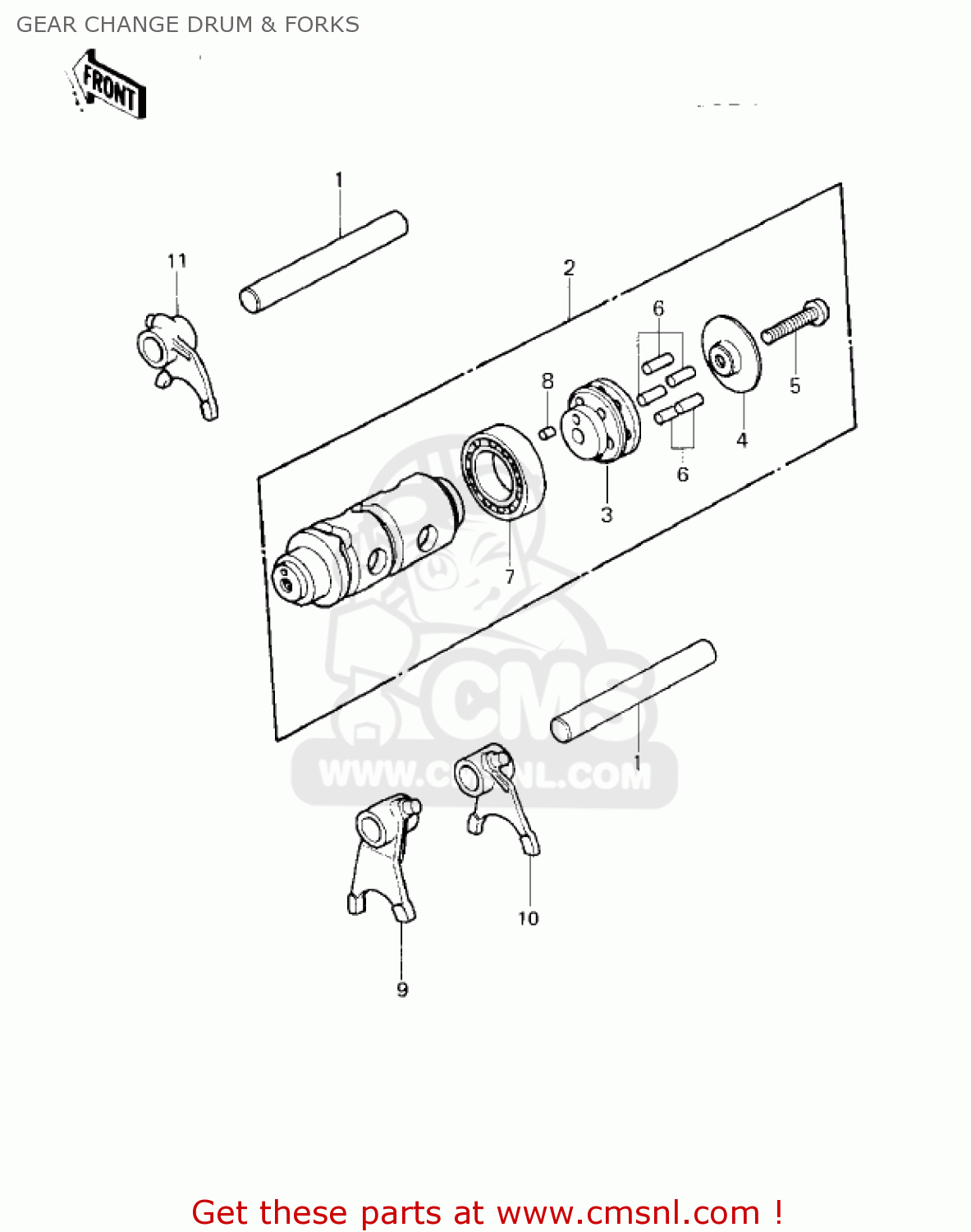 GEAR CHANGE DRUM & FORKS KD80-M1 KD80 1980