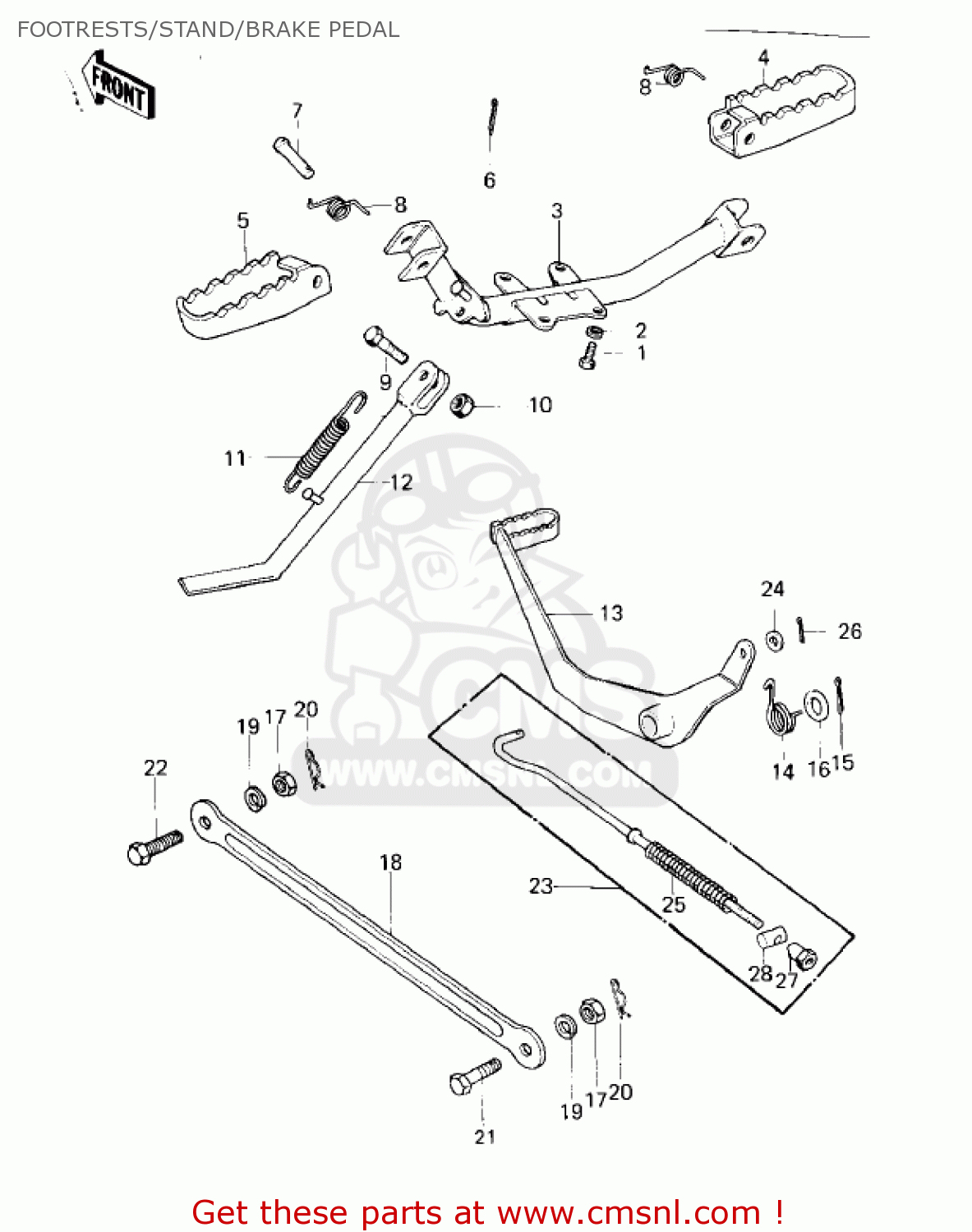 FOOTRESTS/STAND/BRAKE PEDAL KD80-M1 KD80 1980