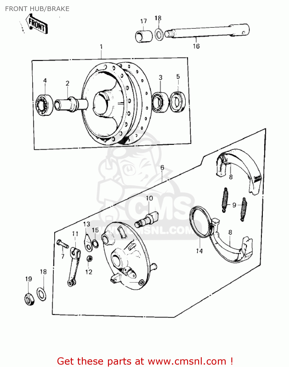 FRONT HUB/BRAKE KD80-M1 KD80 1980