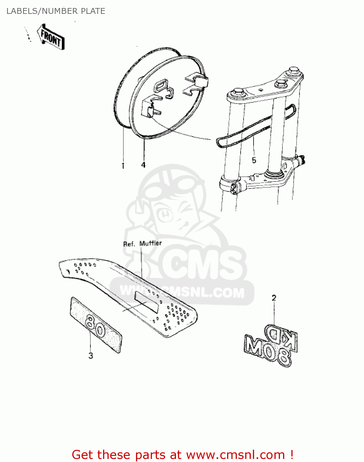 LABELS/NUMBER PLATE KD80-M1 KD80 1980