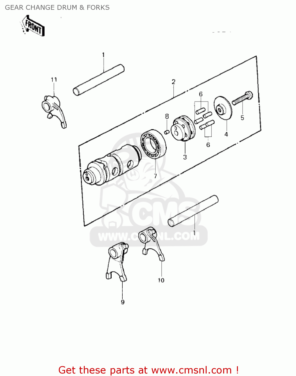 GEAR CHANGE DRUM & FORKS KD80-M2 KD80 1981