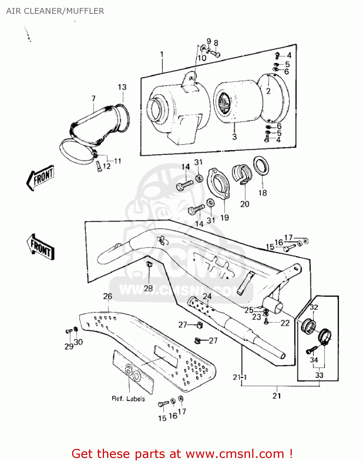 AIR CLEANER/MUFFLER KD80-M2 KD80 1981