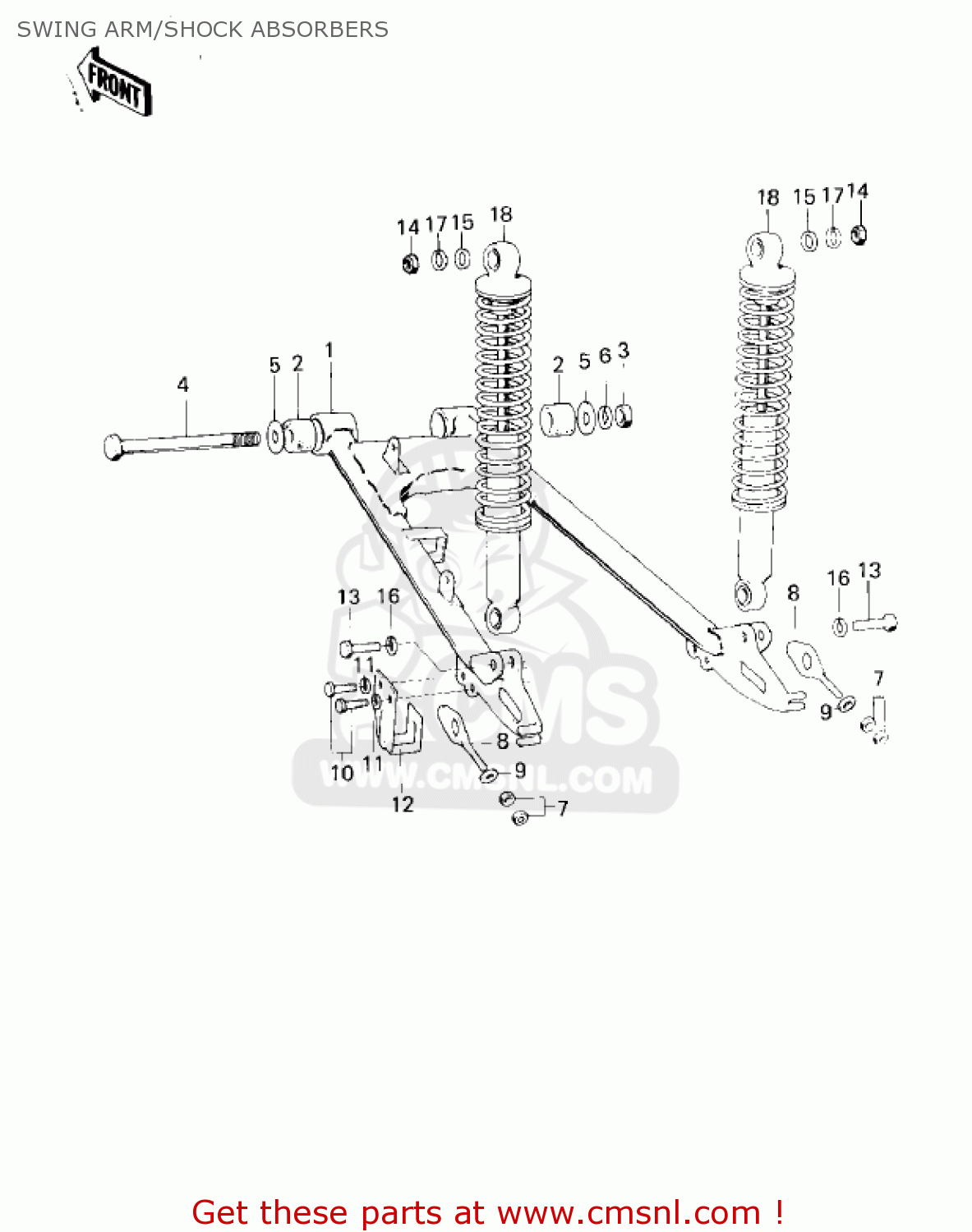 SWING ARM/SHOCK ABSORBERS KD80-M2 KD80 1981