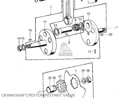 CRANKSHAFT/PISTON/ROTARY VALVE - KD80-M2 KD80 1981